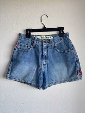 Vintage Mudd Denim Cargo Light Wash Jean Shorts size 1